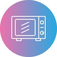 Microwave Line Gradient Circle Icon vector