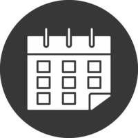 icono de glifo de calendario invertido vector