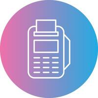 Pos Terminal Line Gradient Circle Icon vector