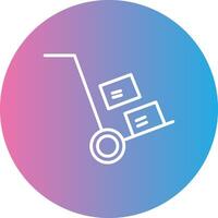 Hand Truck Line Gradient Circle Icon vector