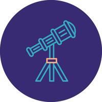 Telescope Line Two Color Circle Icon vector