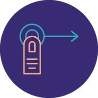 Tap Drag Line Two Color Circle Icon vector