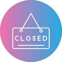 Closed Sign Line Gradient Circle Icon vector