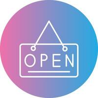 Open Sign Line Gradient Circle Icon vector