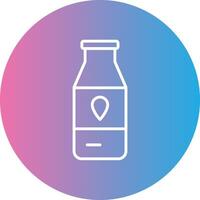 Leche botella línea degradado circulo icono vector