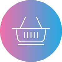 Shopping Basket Line Gradient Circle Icon vector