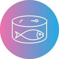 sardinas línea degradado circulo icono vector