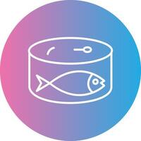 Sardines Line Gradient Circle Icon vector