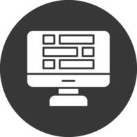 Dashboard Glyph Inverted Icon vector