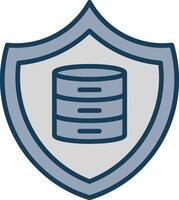 Secure Data Line Filled Grey Icon vector