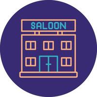 Saloon Line Two Color Circle Icon vector