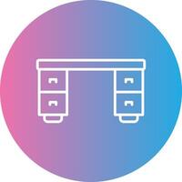 Desk Line Gradient Circle Icon vector