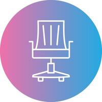 Office Chair Line Gradient Circle Icon vector