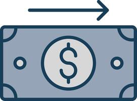 Send Money Line Filled Grey Icon vector