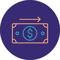 Send Money Line Two Color Circle Icon vector