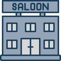 Saloon Line Filled Grey Icon vector