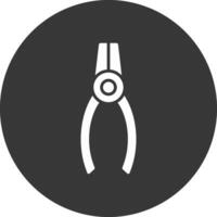 Pliers Glyph Inverted Icon vector