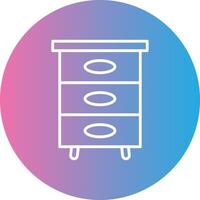 Filling Cabinet Line Gradient Circle Icon vector