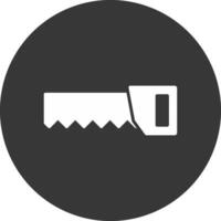Bow Saw Glyph Inverted Icon vector