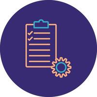 Project Management Line Two Color Circle Icon vector