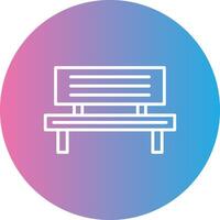 Bench Line Gradient Circle Icon vector