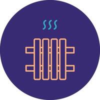 Radiator Line Two Color Circle Icon vector