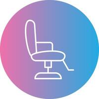 Barbero silla línea degradado circulo icono vector