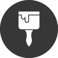 Paint Brush Glyph Inverted Icon vector