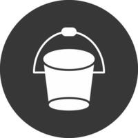 Bucket Glyph Inverted Icon vector