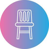 High Chair Line Gradient Circle Icon vector