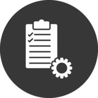 Project Management Glyph Inverted Icon vector