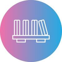 Book Shelf Line Gradient Circle Icon vector