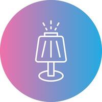 Table Lamp Line Gradient Circle Icon vector