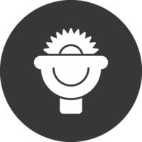 Power Saw Glyph Inverted Icon vector