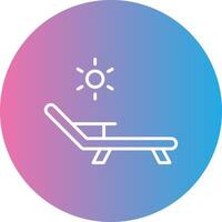 Deck Chair Line Gradient Circle Icon vector