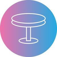 Round Table Line Gradient Circle Icon vector