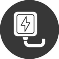 Wireless Charger Glyph Inverted Icon vector