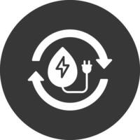 Water Energy Glyph Inverted Icon vector