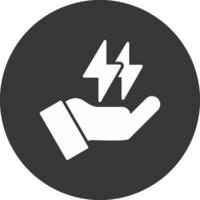 Save Energy Glyph Inverted Icon vector