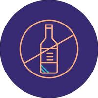 No Alcohol Line Two Color Circle Icon vector