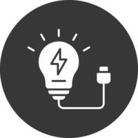 Lightbulb Glyph Inverted Icon vector