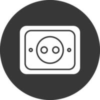 Socket Glyph Inverted Icon vector