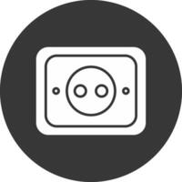 Socket Glyph Inverted Icon vector