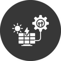 Solar Panel Glyph Inverted Icon vector