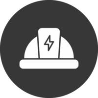 Hard Hat Glyph Inverted Icon vector