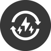 Renewable Energy Glyph Inverted Icon vector