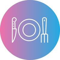 Fork Line Gradient Circle Icon vector