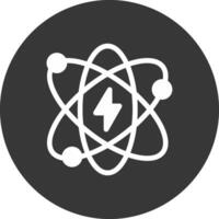 Atomic Energy Glyph Inverted Icon vector