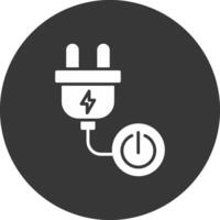 Power Button Glyph Inverted Icon vector