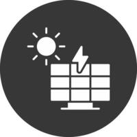 Solar Power Glyph Inverted Icon vector
